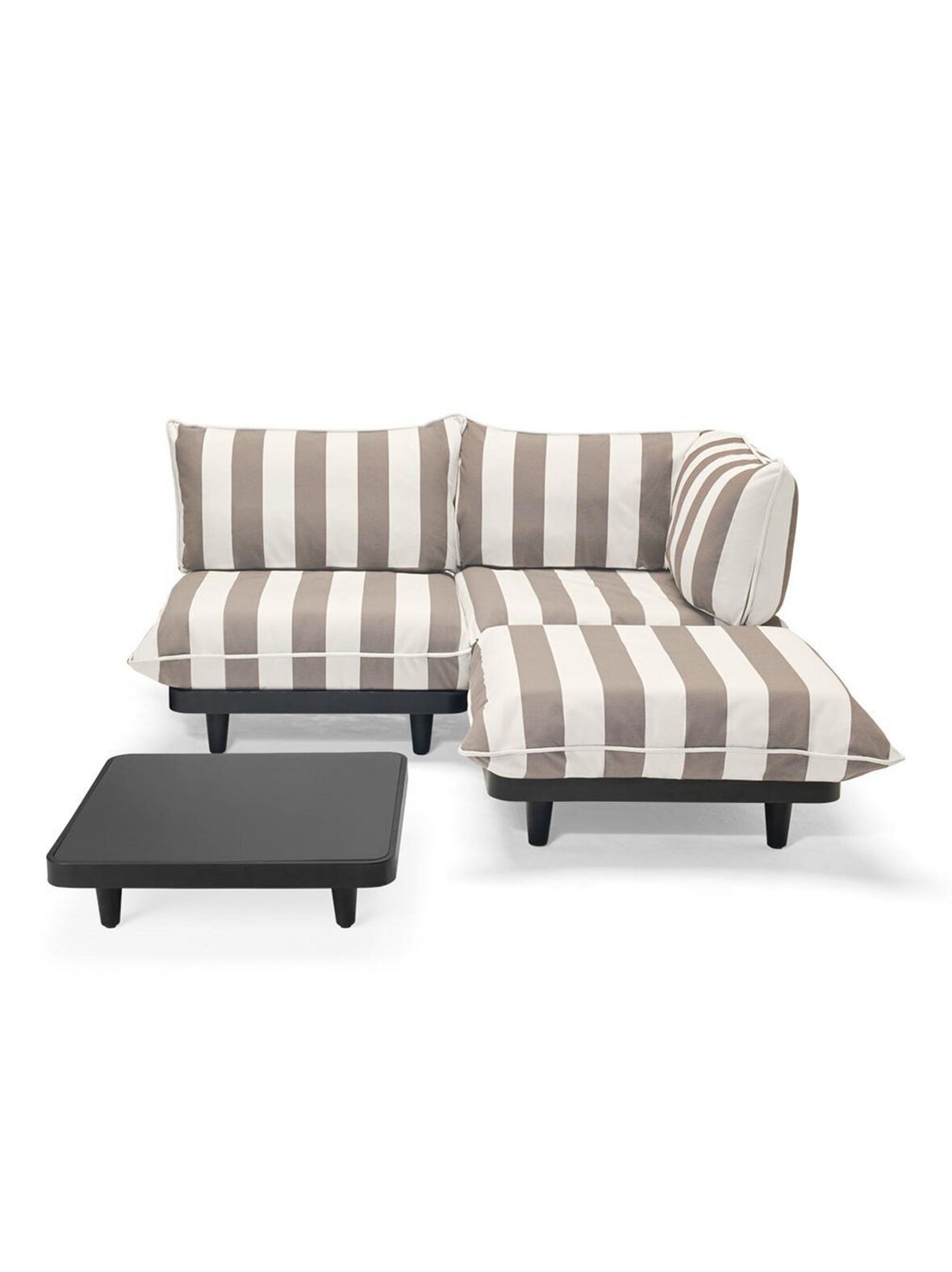 Paletti-ulkosohvasetti pöydällä stripe cacao / anthracite medium / oikea