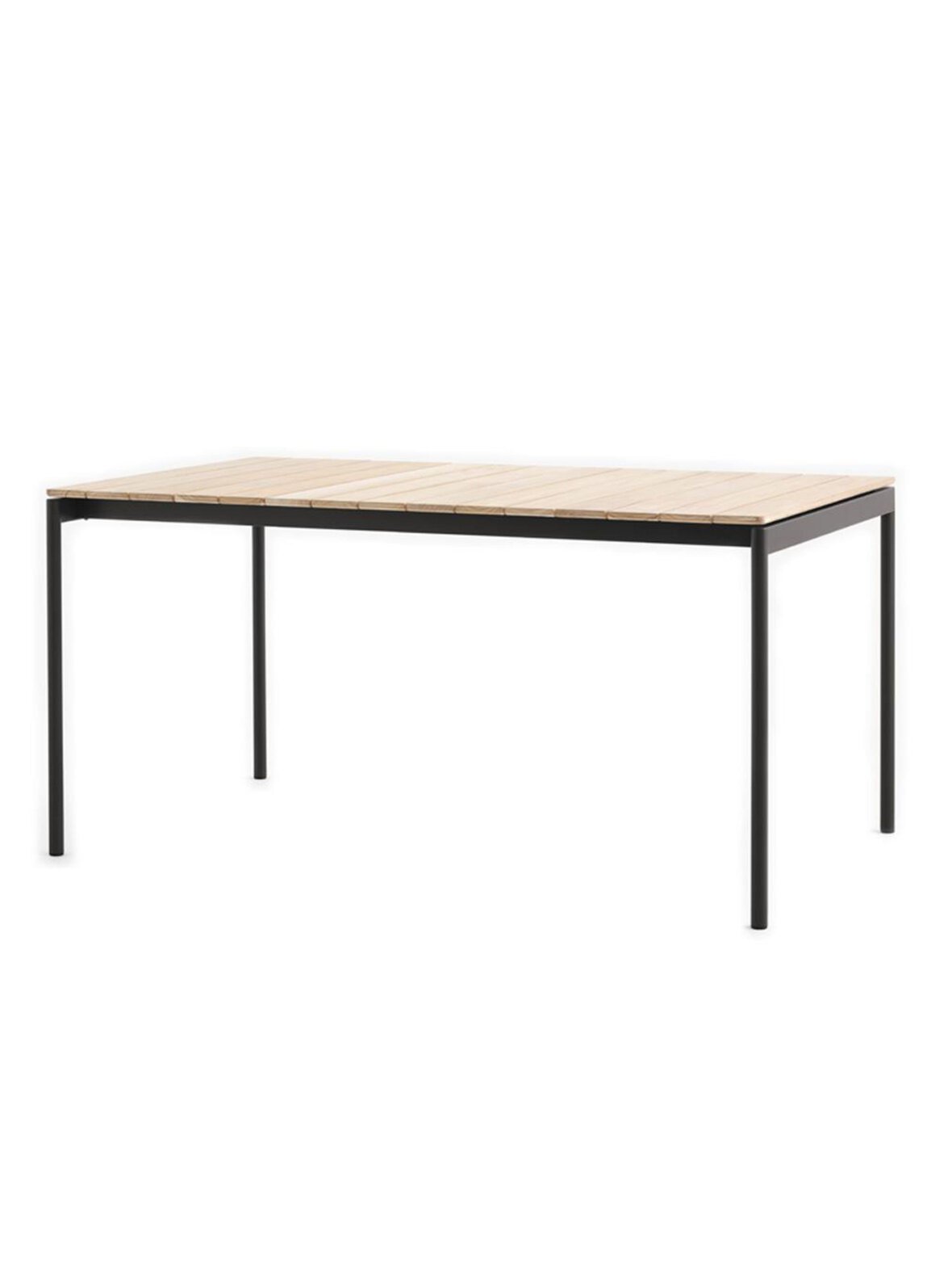 Ville av25 -ruokapöytä warm black / tiikki 150 x 90 cm