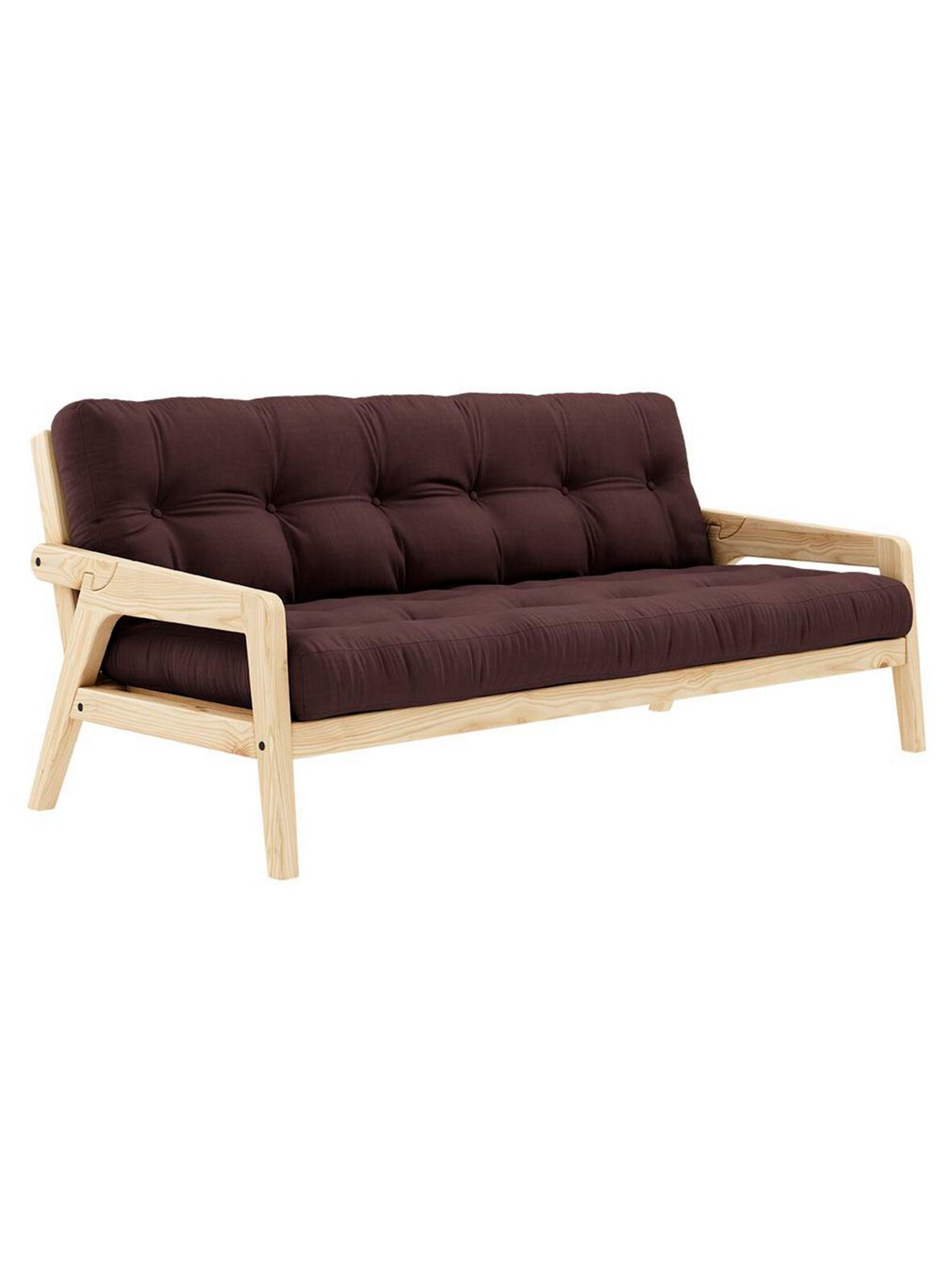 Grab-futonsohva brown/mänty l 200 cm