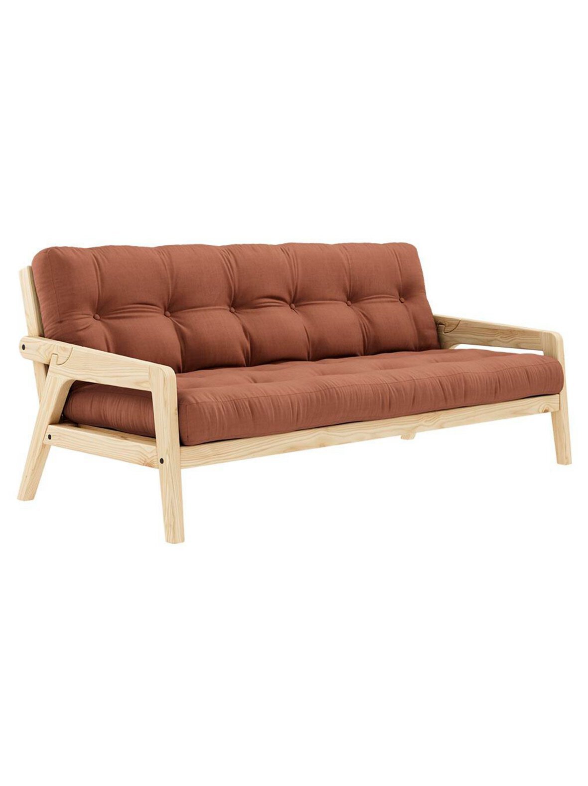 Grab-futonsohva clay brown/mänty l 200 cm