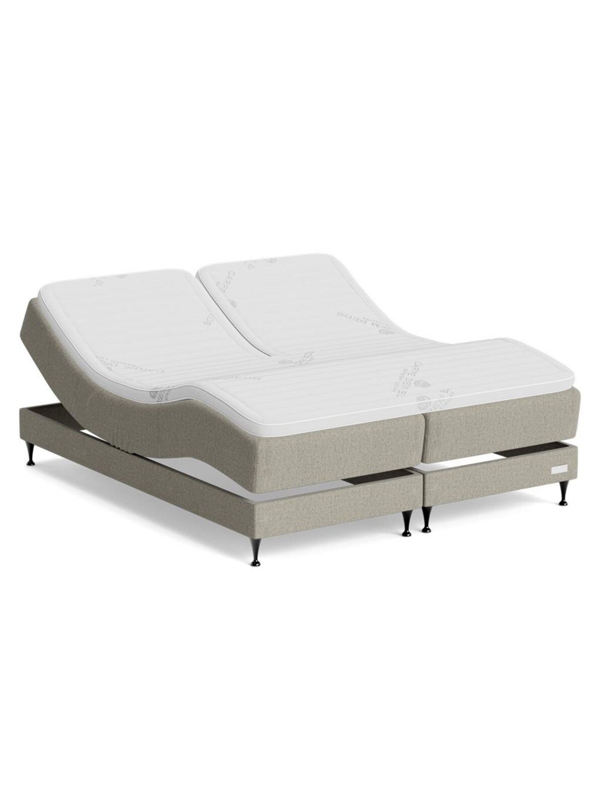 Marstrand-moottorisänky premium split / melange nap -kangas vaaleanharmaa 180 x 210 cm / medium - firm
