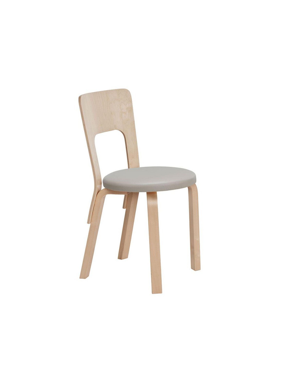 Tuoli 66 koivu/prestige-nahka beige