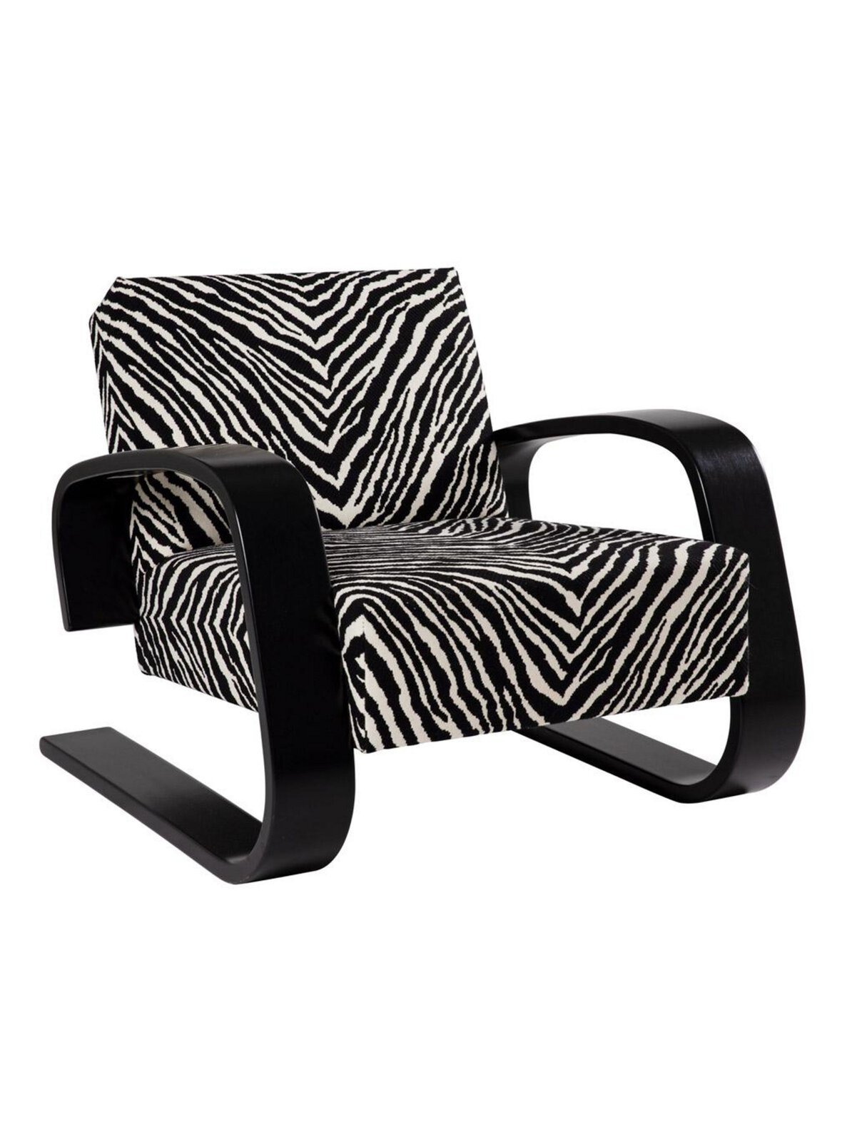 Nojatuoli 400 ""tankki"" zebra-kangas/musta