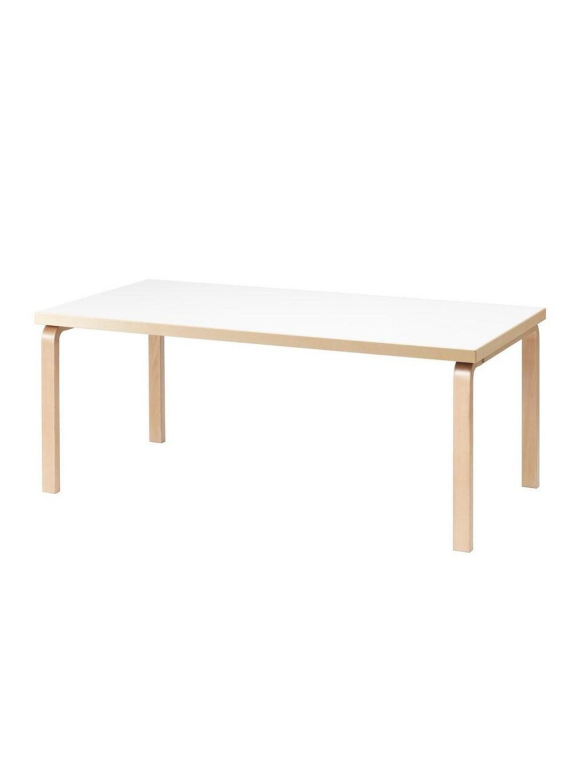 Pöytä 86 koivu/valkoinen laminaatti 100 x 210 cm