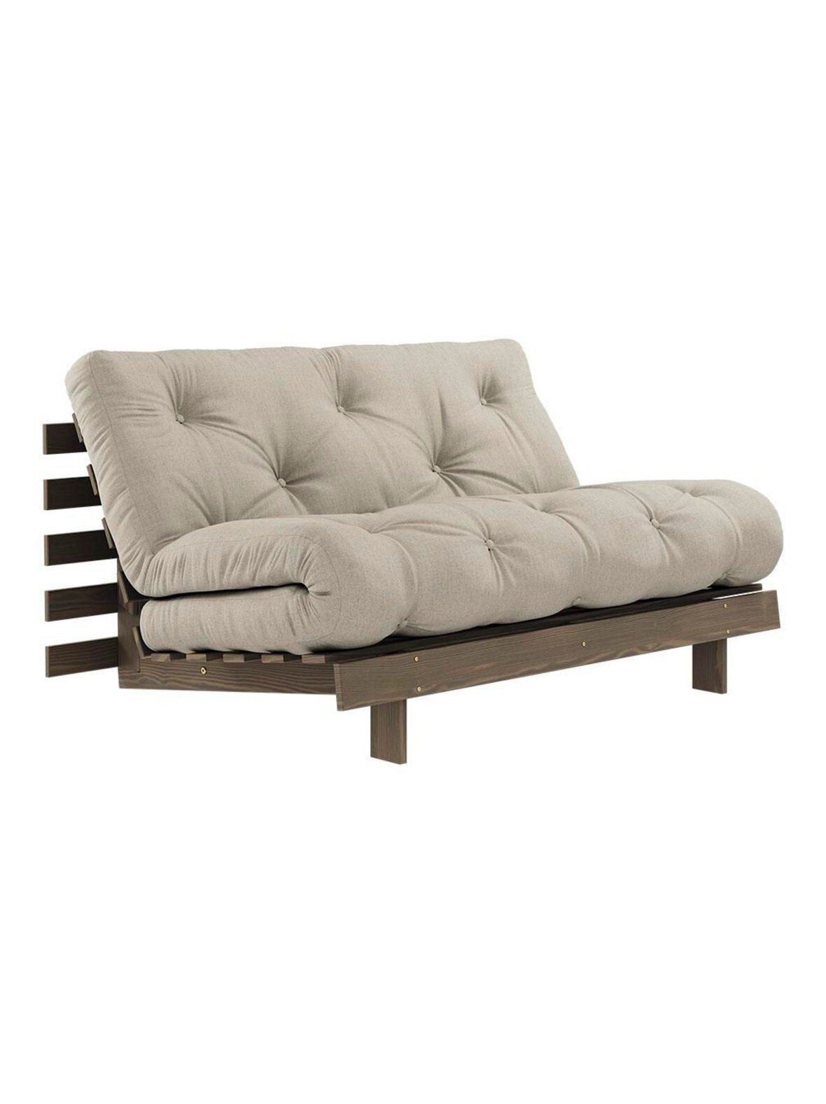 Roots-futonsohva linen/ruskea l 140 cm
