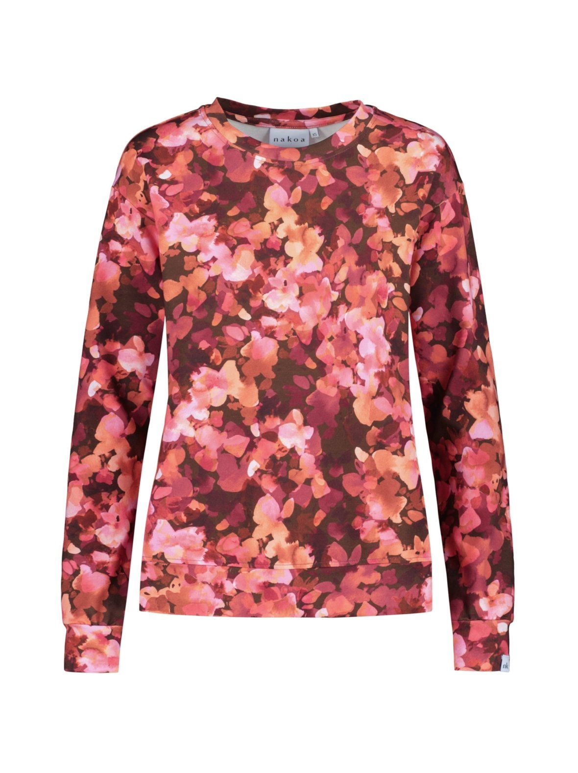 Casual chic print shirt, scarlet petals