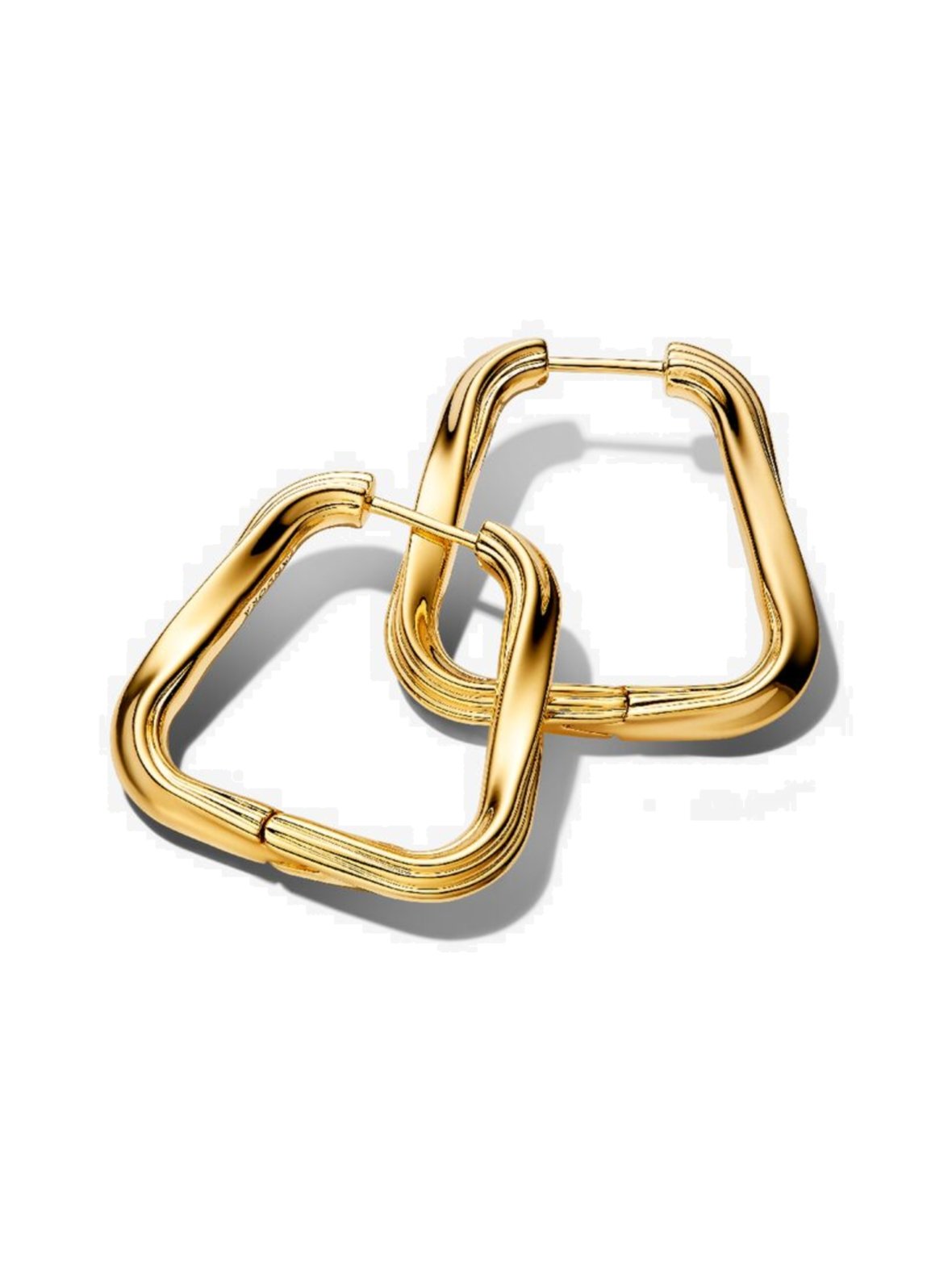 Twisted gold-plated hoop earrings - 263876c00
