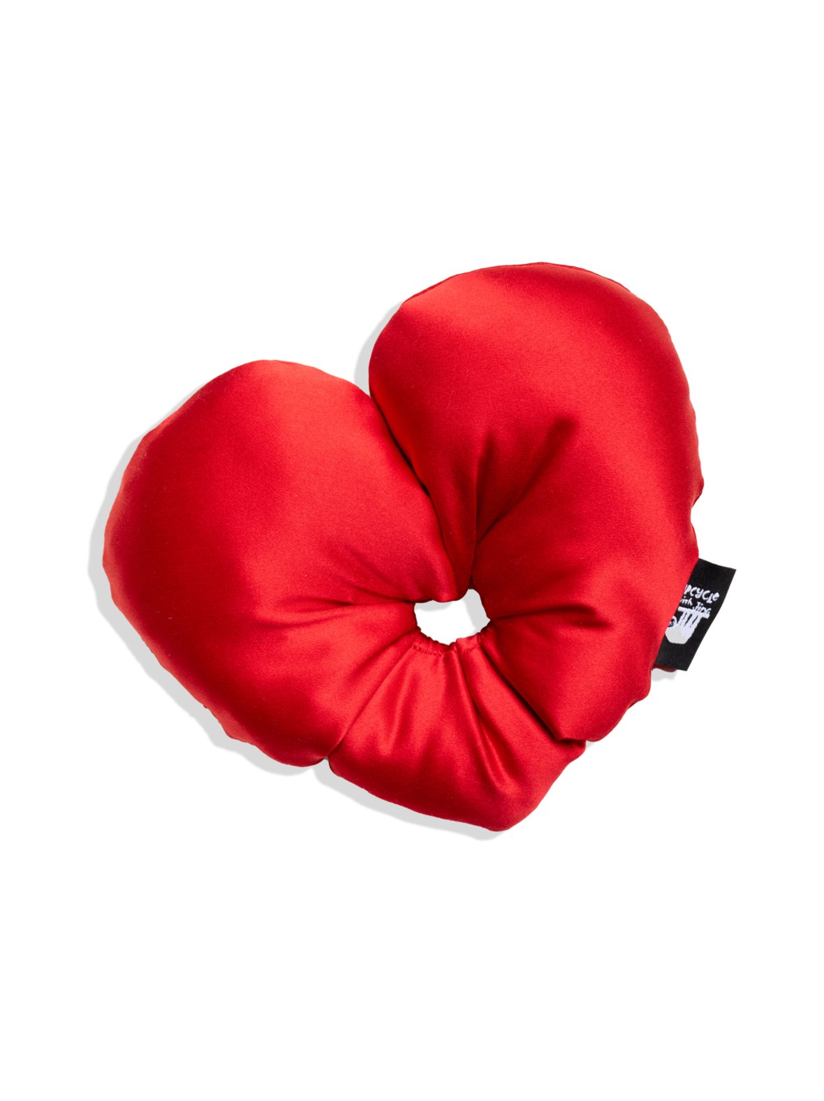 Red heart silk scrunchie -hiusdonitsi