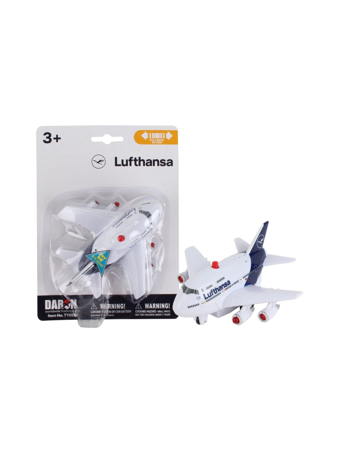Daron lufthansa-lentokone valoilla ja äänillä, 13 cm