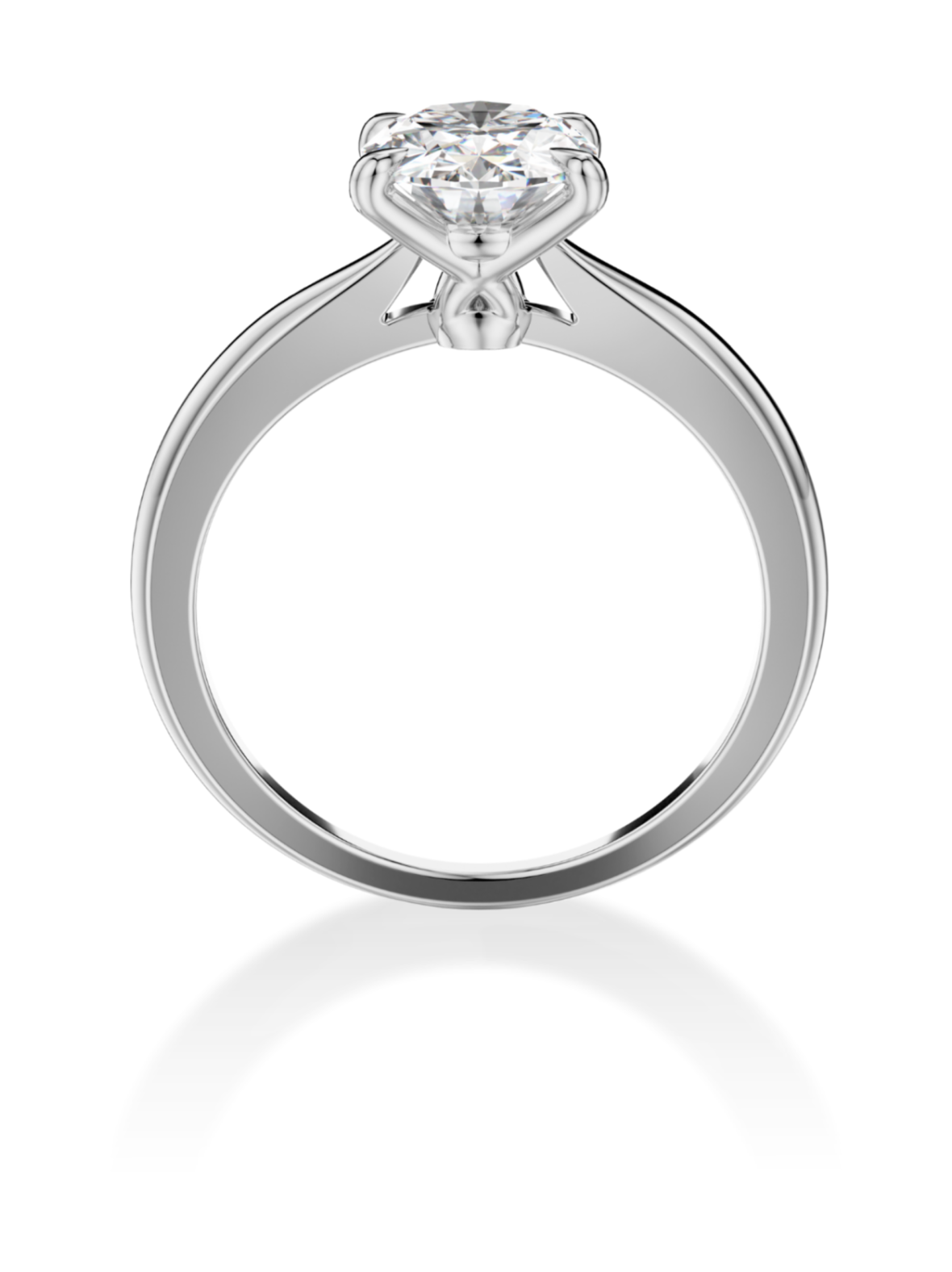 Moon n' back sormus 0.50-3.00ct ovaali valkokulta