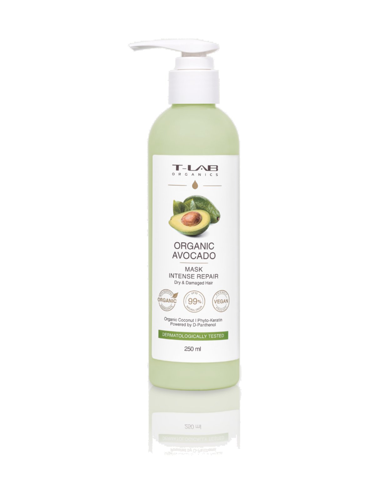 Organic avocado intense repair mask -hoitoaine kuiville ja vaurioituneille hiuksille 250ml