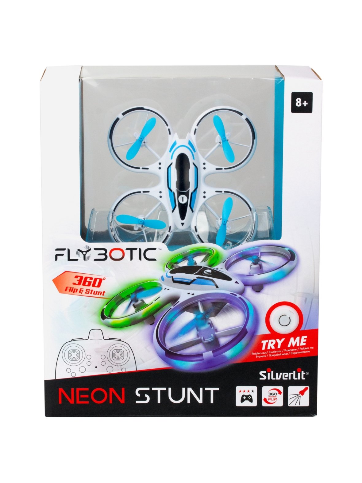 Flybotic kauko-ohjattava drooni neon stunt
