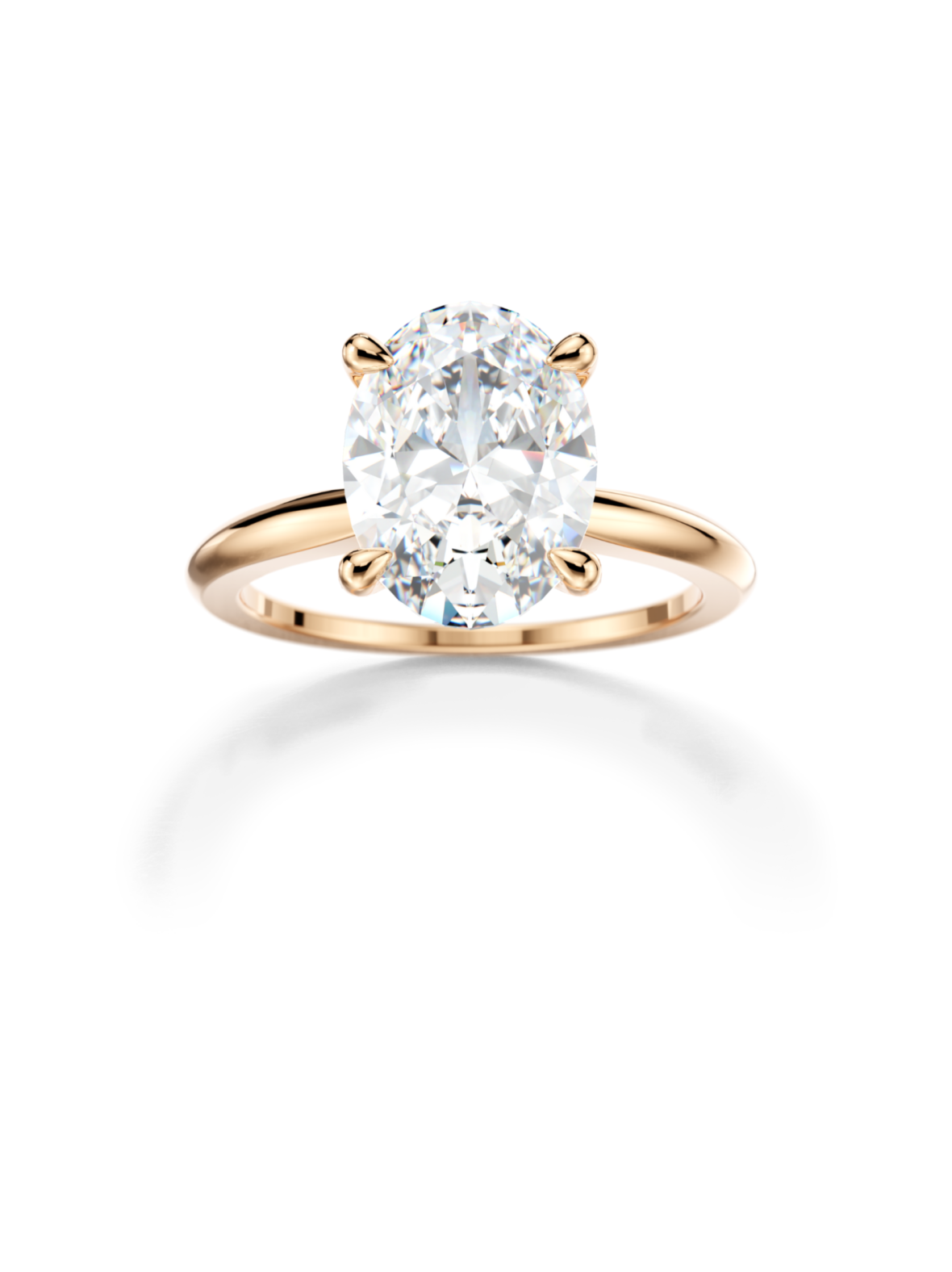 Moon n' back sormus 0.50-3.00ct ovaali keltakulta