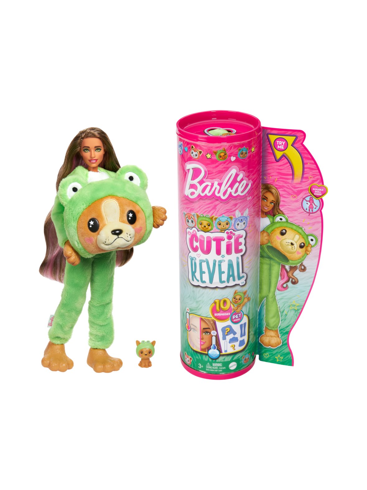Barbie cutie reveal -koiranpentu sammakkopuvussa 29 cm
