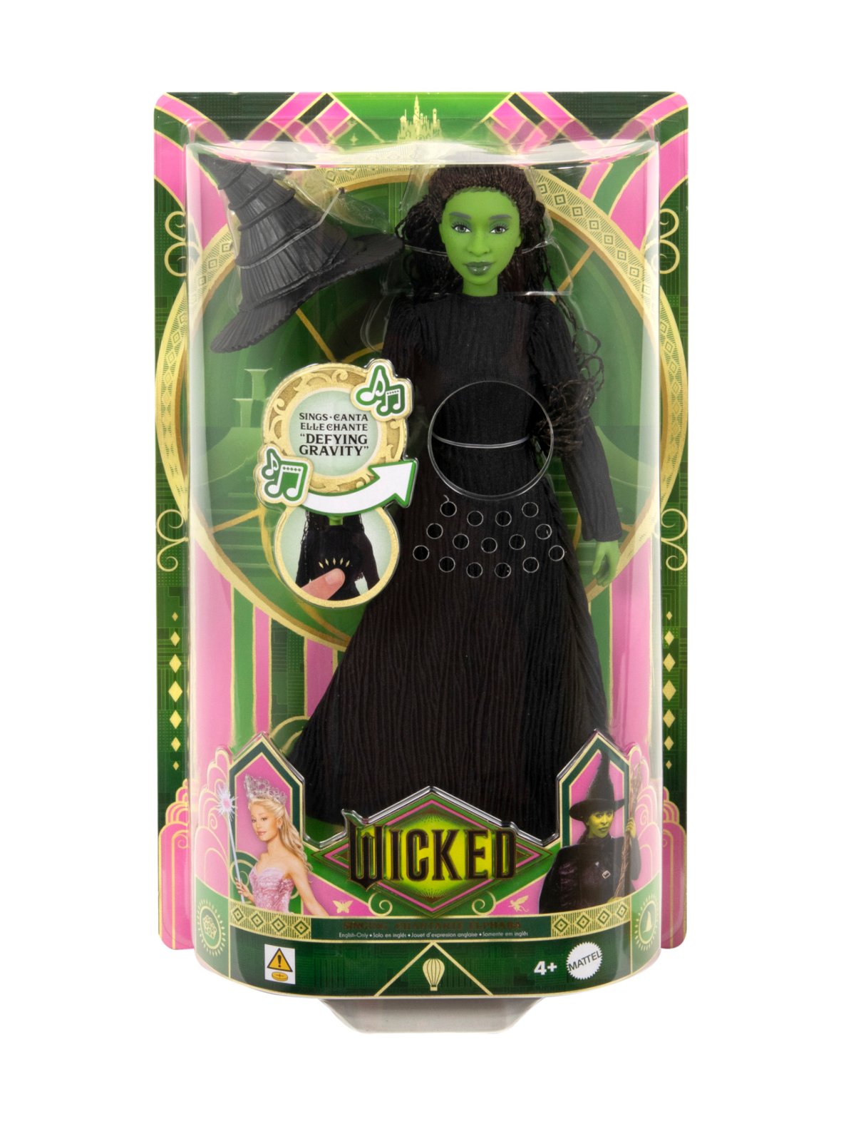 Wicked laulava elphaba-nukke