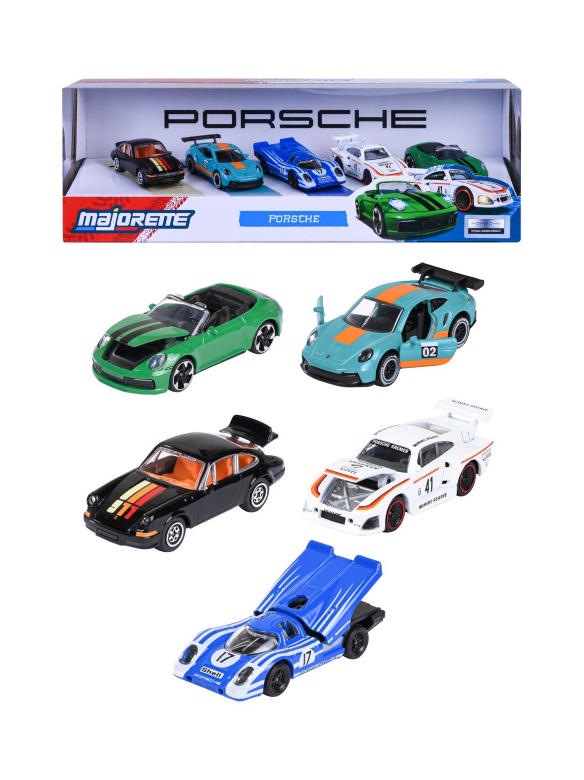 Dickie toys porsche 5-osainen lahjasetti mittakaavassa 1:64