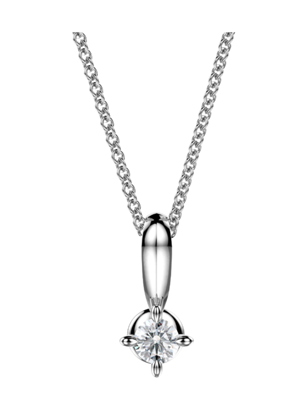 Kide riipus nappi 0.06-1.00ct briljantti platina