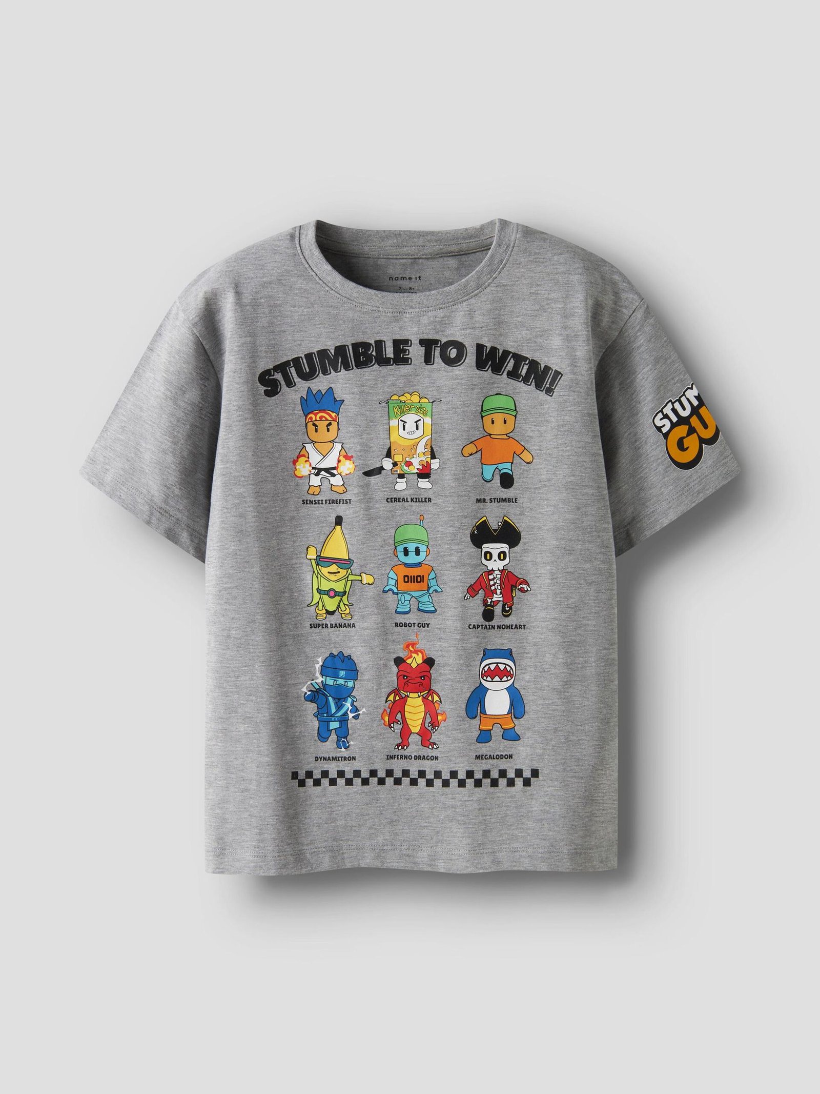 Name It lasten t-paita NKMSTUFF STUMBELG SS NREG TOP, keskiharmaa
