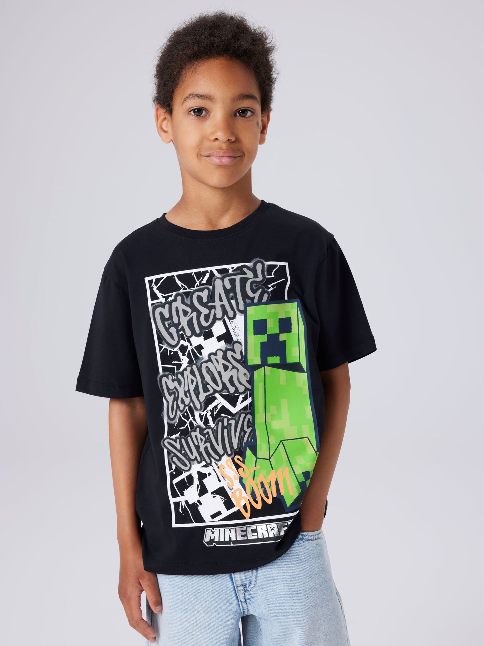 Name It lasten t-paita NKMMASE Minecraft SS NREG Top, musta