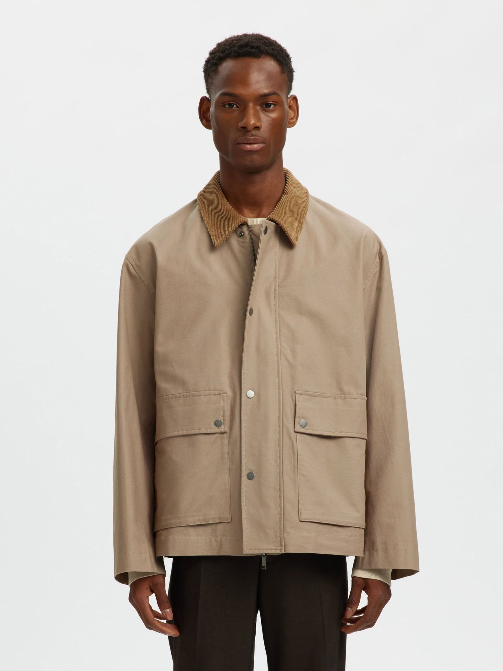 Selected miesten takki SLHKYLE Cotton JKT, Weathered Teak