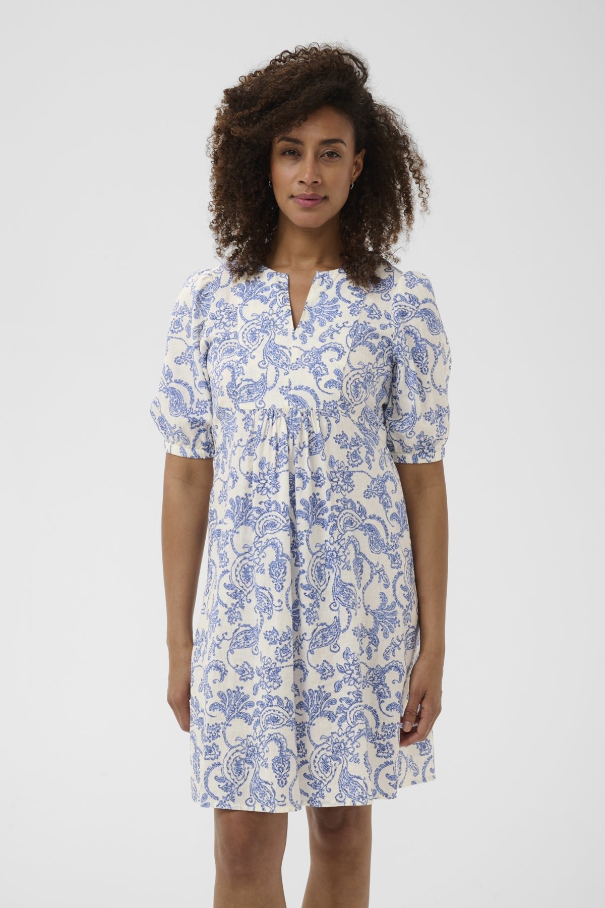 Part Two mekko Benete Dress, Blue Dot Paisley Print