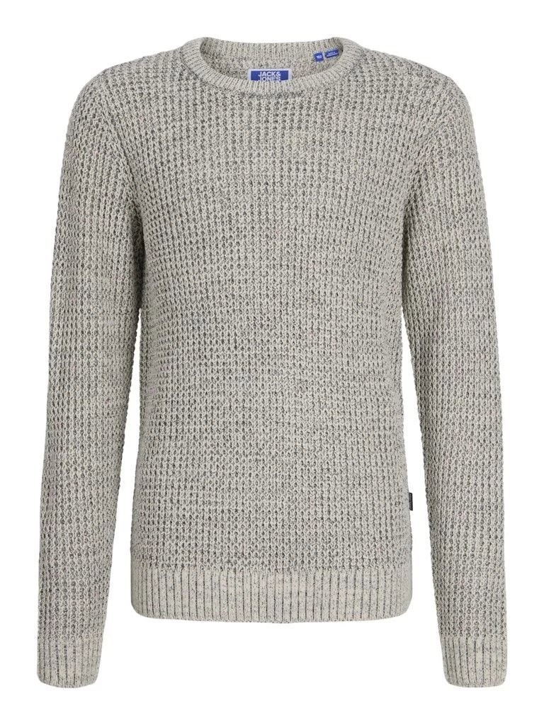 Jack and Jones Junior lasten neulepusero JJGLOBAL KNIT CREW NECK JNR, harmaa