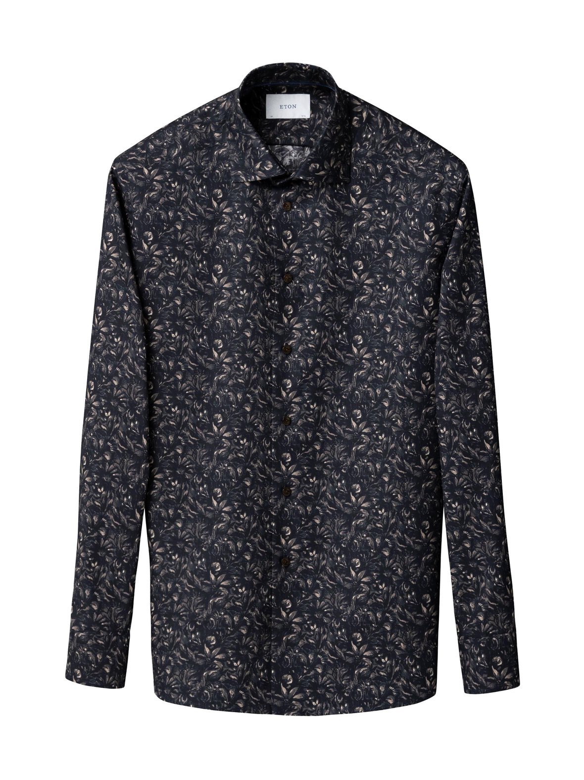 Long sleeve slim fit floral twill -kauluspaita