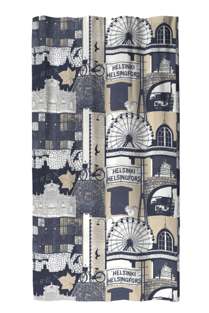 Finlayson Helsinki-verho Beige-sininen