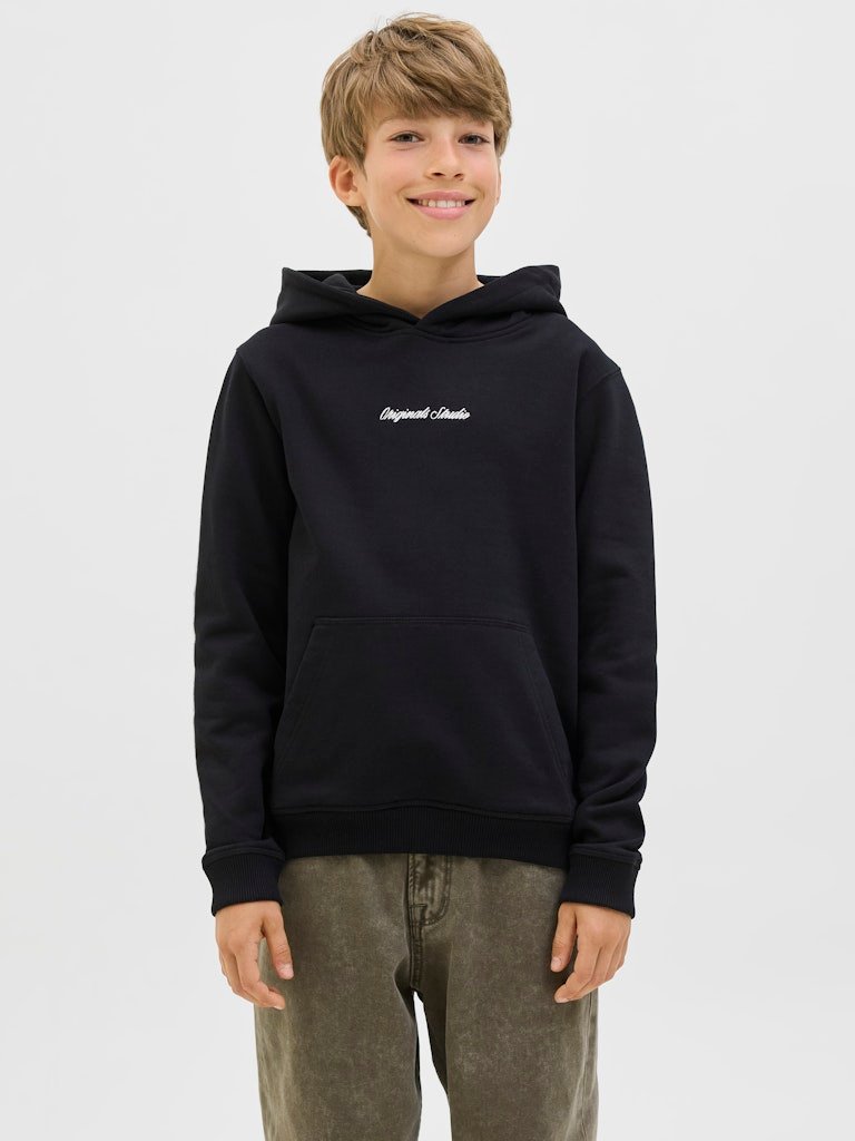 Jack and Jones Junior lasten huppari JORNORREBRO EMB SWEAT HOOD NOOS JNR, musta