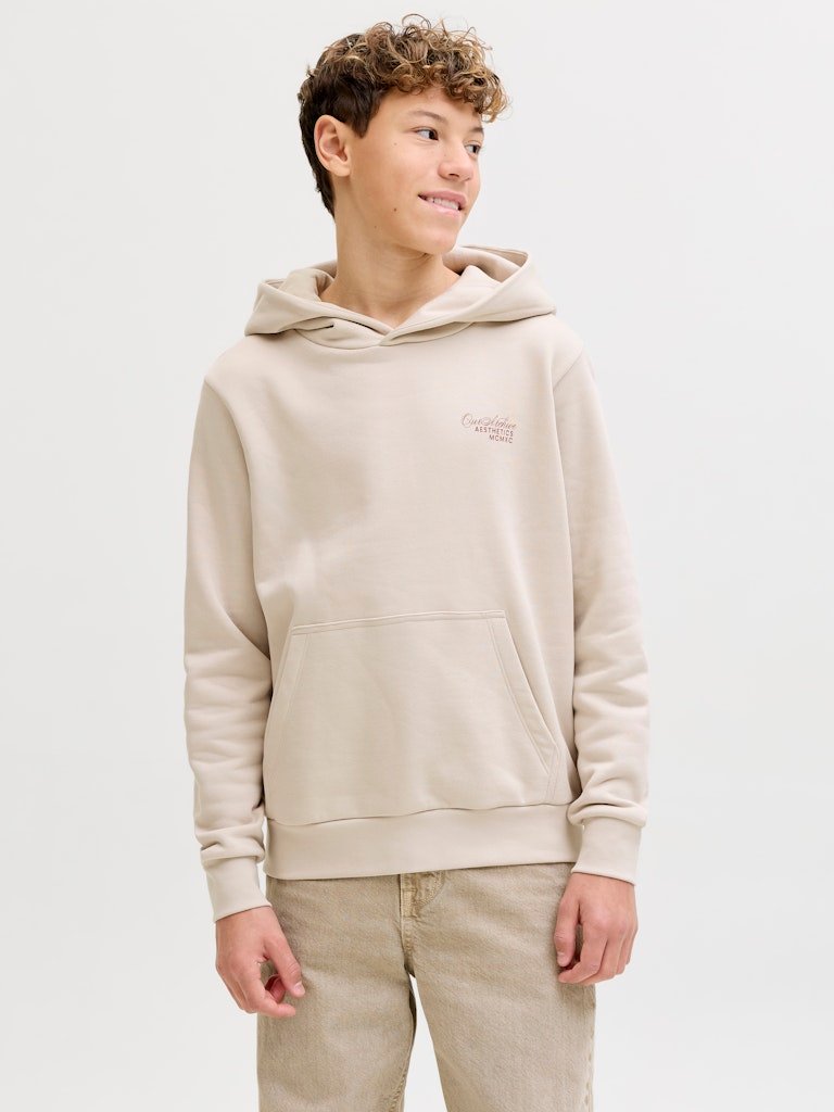 Jack and Jones Junior lasten huppari JJROAR SWEAT HOOD JNR, beige