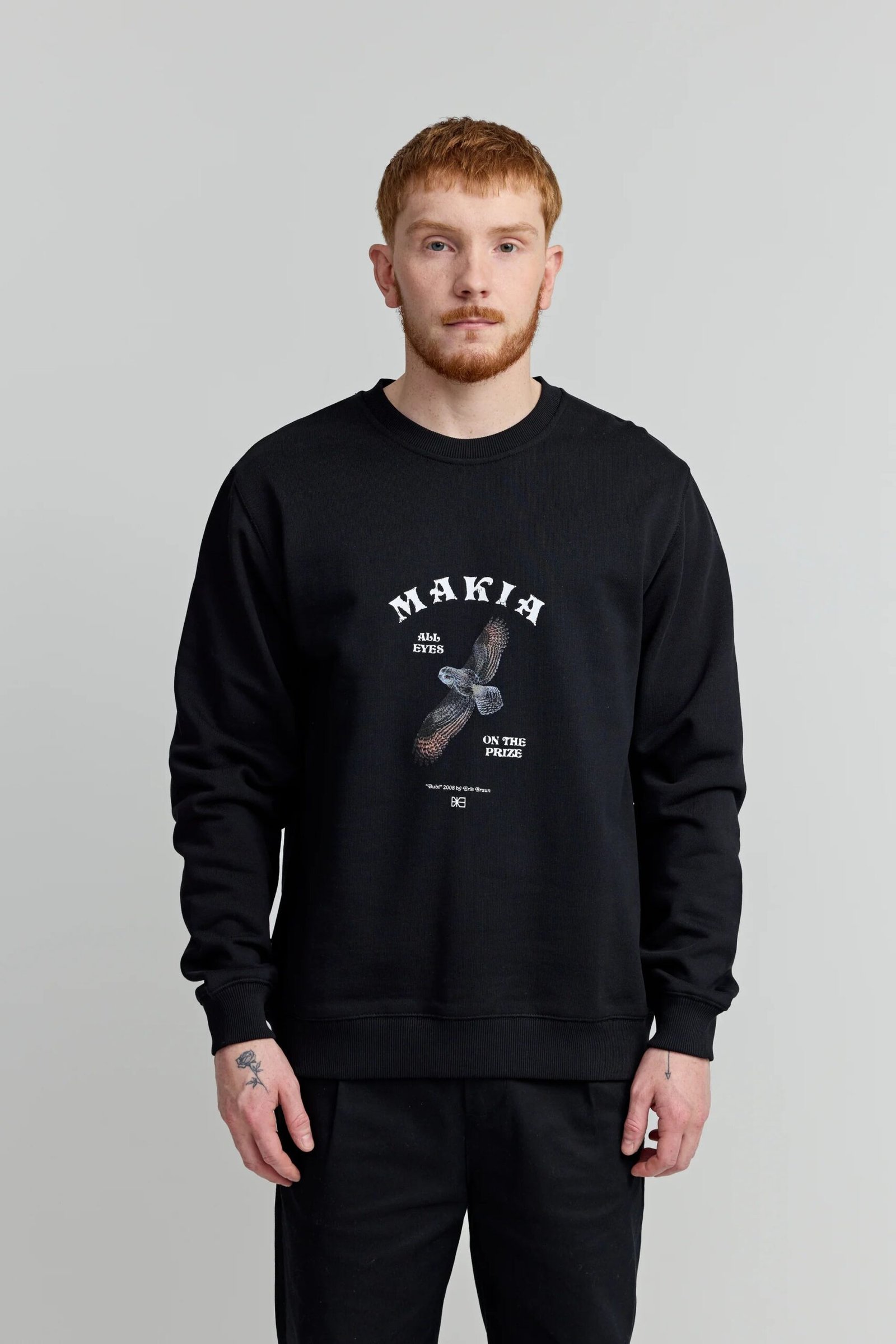 Makia miesten collegepaita Bubi Sweatshirt, musta
