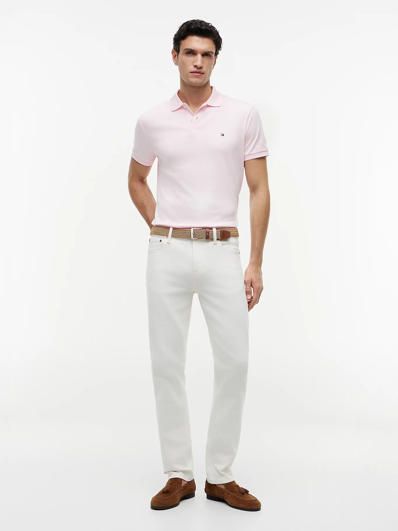 Tommy Hilfiger miesten pikeepaita Liquid Cotton Reg Seasonal Polo, vaaleanpunainen