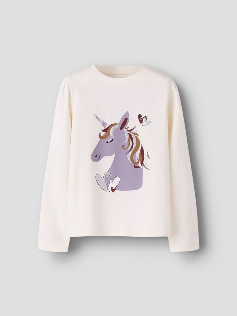 Name It lasten pitkähihainen paita NMFTEARTA LS TOP, luonnonvalkoinen