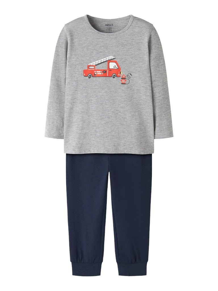 Name It lasten pyjama NMMNIGHTSET GREY FIRETRUCK NOOS, keskiharmaa