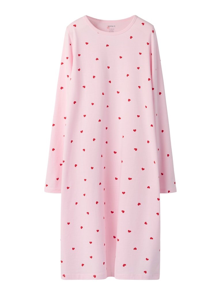 Name It lasten yöpaita NKFNIGHTGOWN HEARTS NOOS, vaaleanpunainen