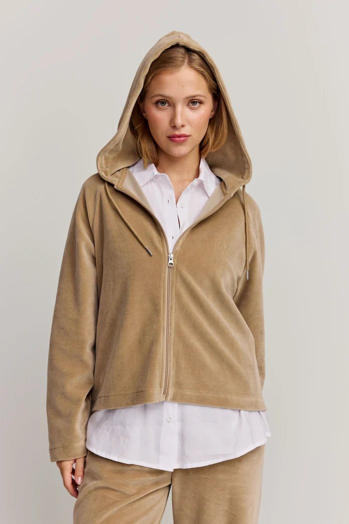 Makia naisten huppari Anne Zip Hoodie, vaalea beige