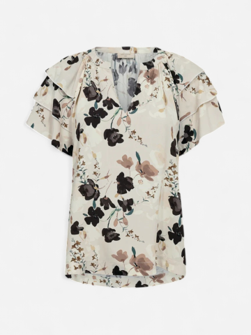 Freequent naisten pusero Adney Blouse, Moonbeam w. Coffee Bean