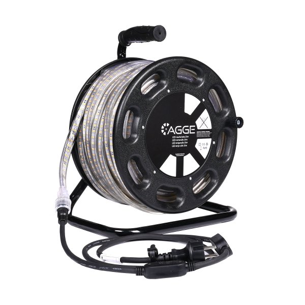 LED-nauha / Työvalo AGGE 230V - 1500 lm/m, 25 m - Kela, Nauha virtajohdolla (4000K)