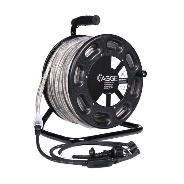 LED-nauha / Työvalo AGGE 230V - 1500 lm/m, 25 m - Kela, Nauha virtajohdolla (3000K)