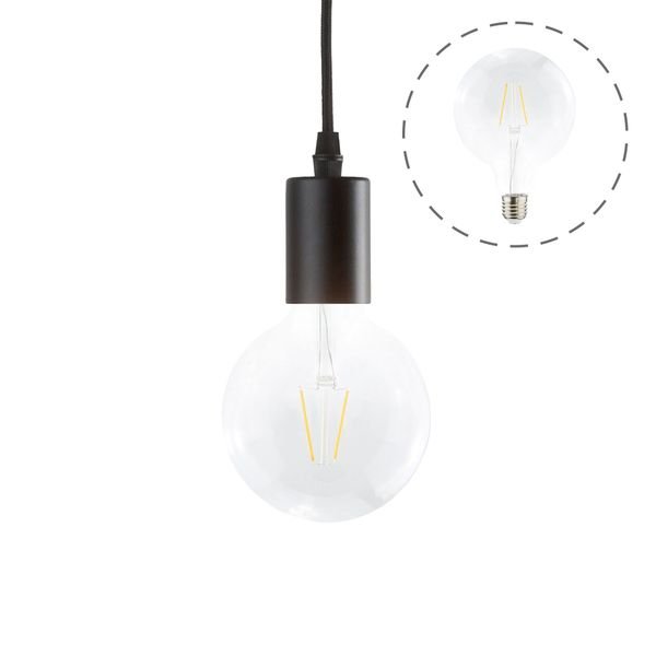 Riippuvalaisin Airam Leon, E27, Musta + Globe Filament -polttimo