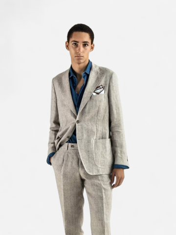 Turo irtotakki Bilbao HL Modern Fit Linen Jacket, ruskea