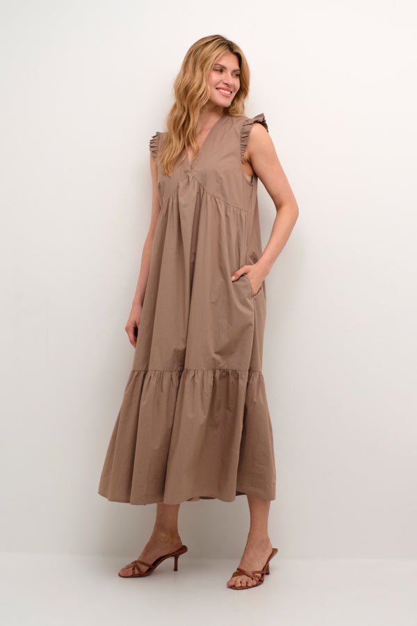 CULTURE naisten mekko, CUOLENA SL DRESS Taupe Gray