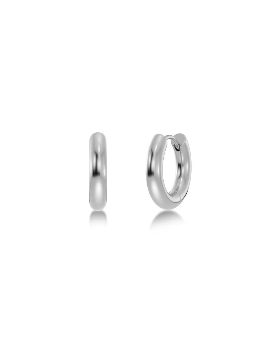 Edblad korvakorut, CHUNKY HOOPS L STEEL 16mm Hopeanharmaa