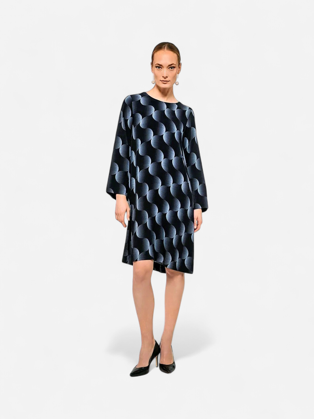 Aarikka naisten mekko Fresia, musta kuosi