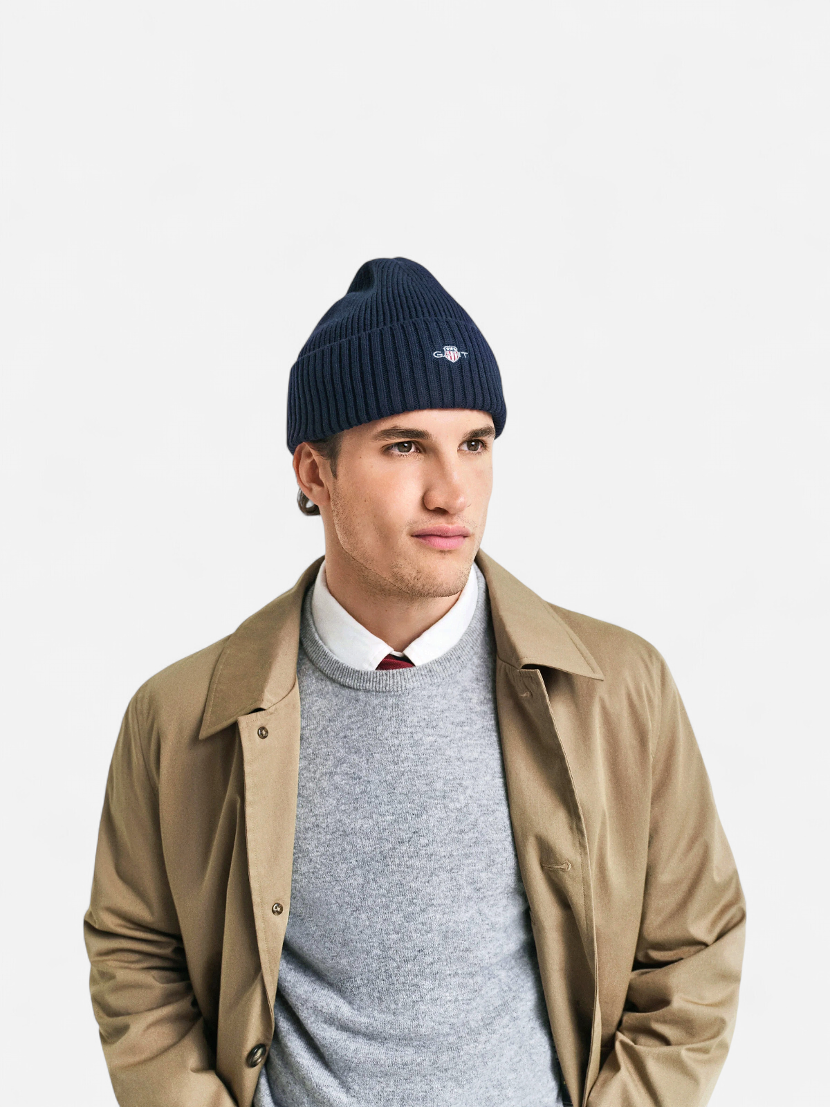 Gant miesten pipo, COTTON BLEND BEANIE Tummansininen