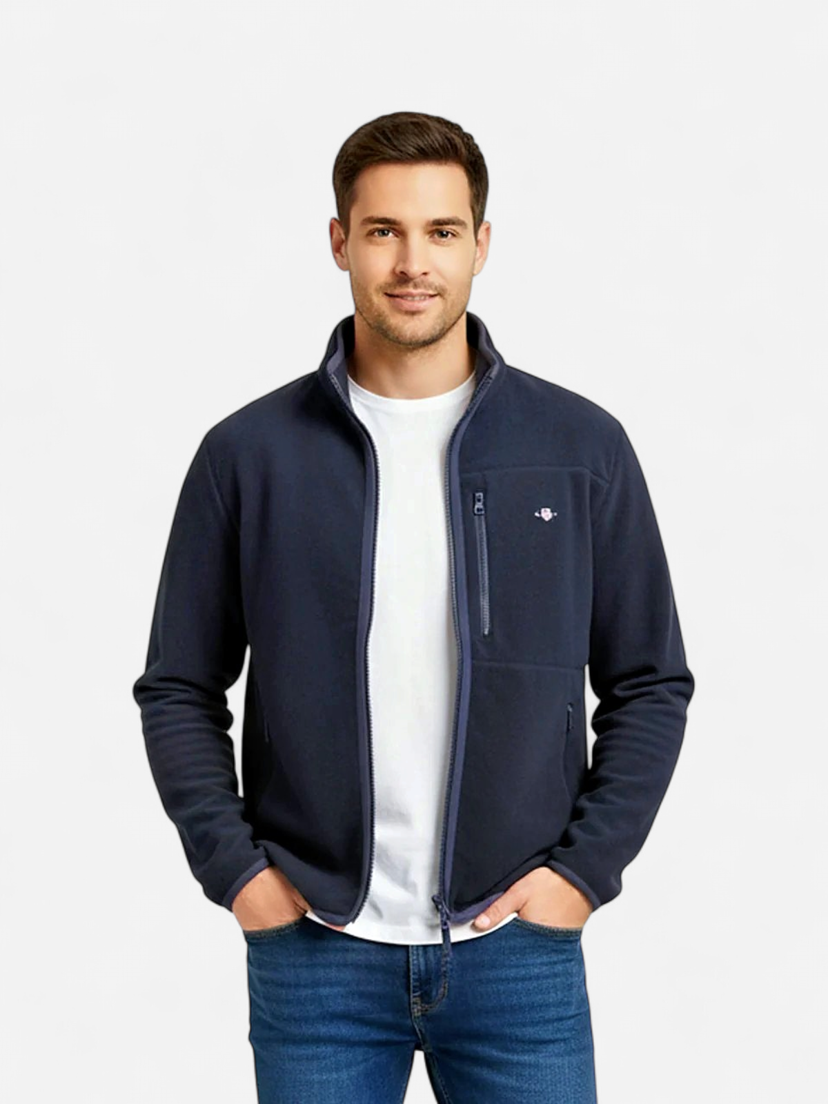 Gant miesten takki, MICRO FLEECE JACKET Tummansininen