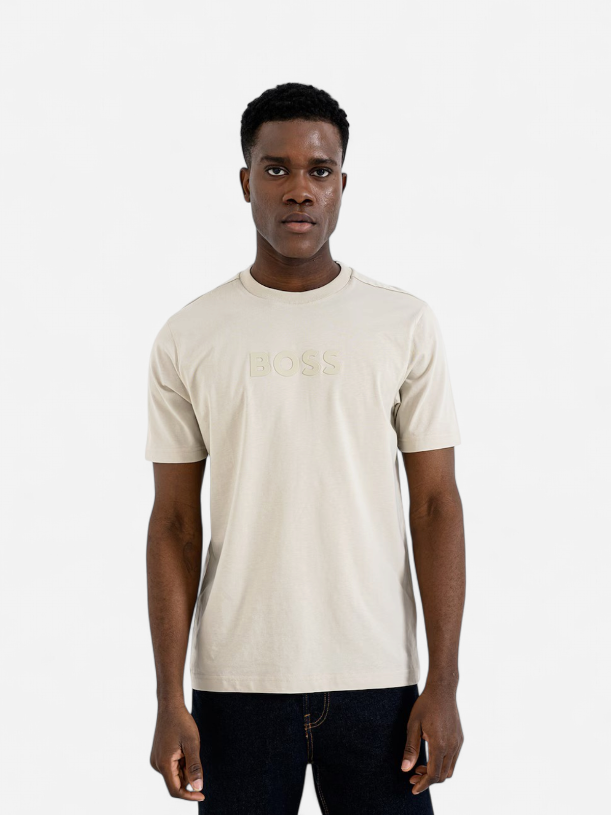 Hugo Boss miesten t-paita T-Shirt Boss Logo, hiekka