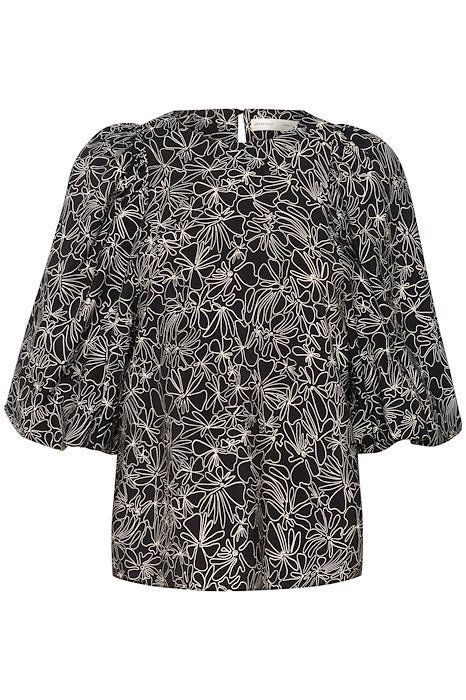 Inwear Naisten Pusero, HARPER BLOUSE Mustavalkoinen