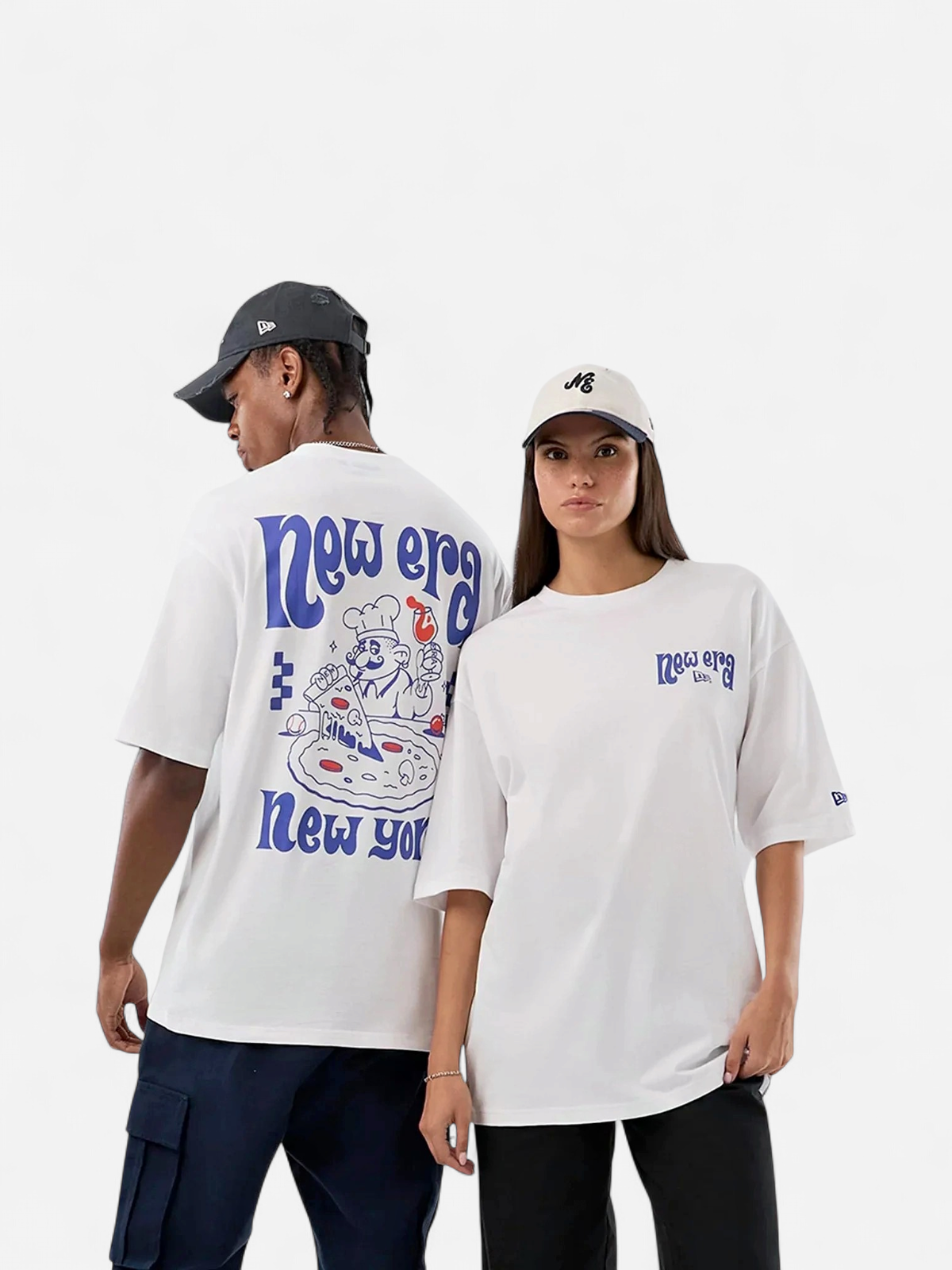 New Era unisex t-paita Fun Graphic, valkoinen