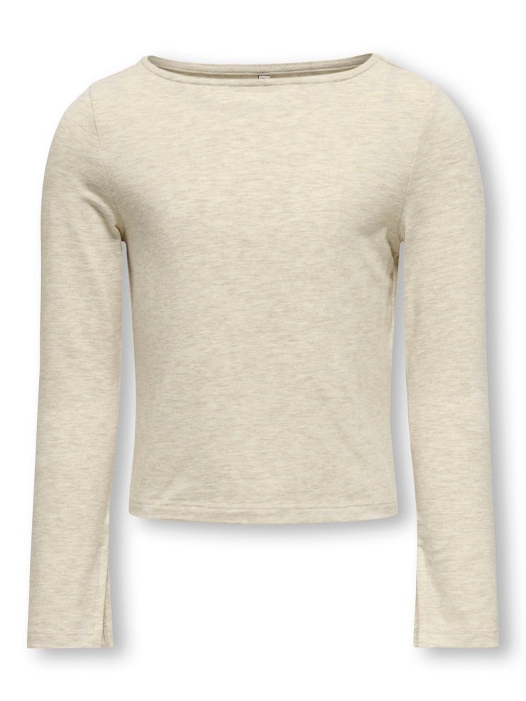 Kids Only lasten paita, KOGFELINA L/S BOATNECK SLIT TOP Beige
